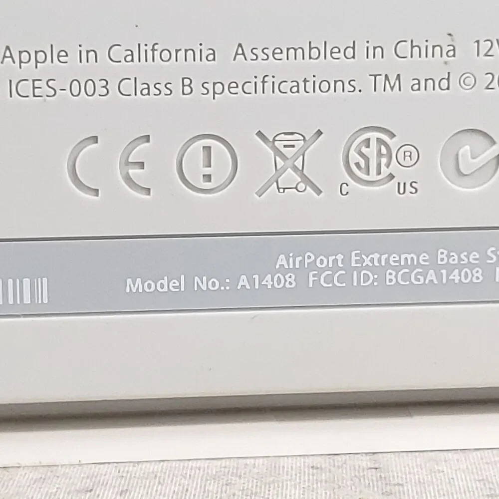Apple AirPort Extreme Base Station A1408 802.11n Dual Band WiFi Router TESTED